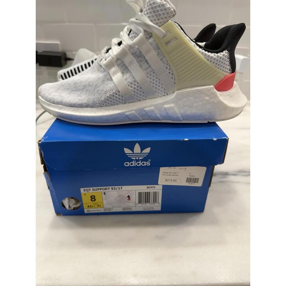 Adidas EQT Support 93/17 White Turbo Red Men's Size 8 BA7473